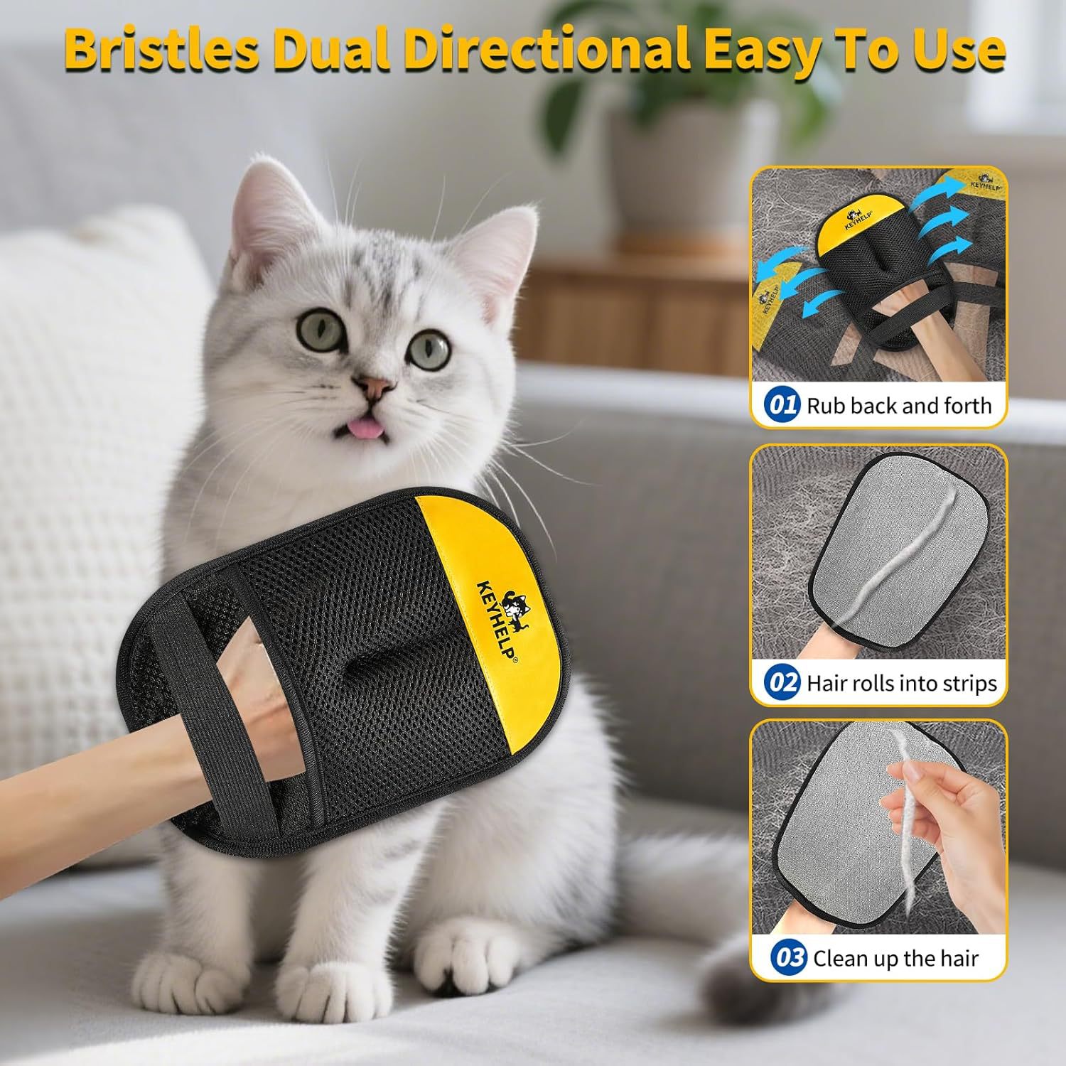 5-Finger Pet Grooming & Hair Removal Glove